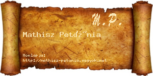 Mathisz Petúnia névjegykártya